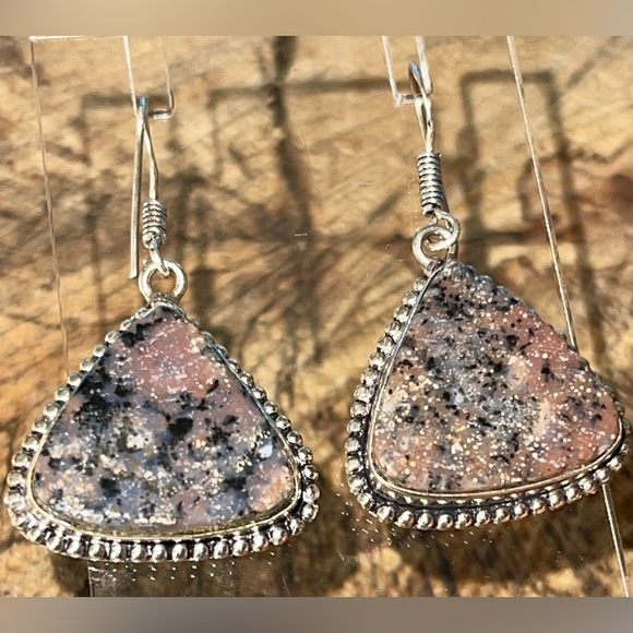 Honey Dendritic Agate Earrings 1 7/8” - Picture 2 of 8